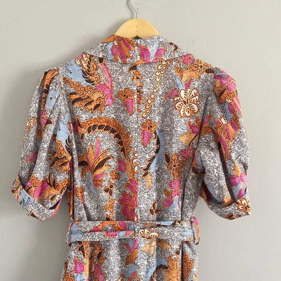 INC International Concepts | Patterned Puff Sleeve MIDI Dress with Tie Waist - Picture 7 of 8